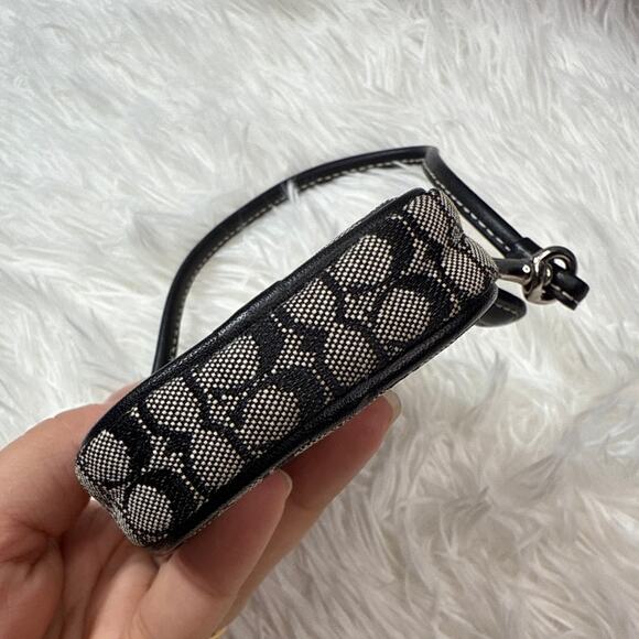 y2k COACH Vintage Black Gray Signature Canvas Case Wristlet - Picture 3 of 6